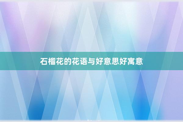 石榴花的花语与好意思好寓意